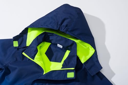 Image of MGEOY Kids Rain Jacket, Waterproof Lightweight Hooded Windbreaker for Boys Girls 4-14Y