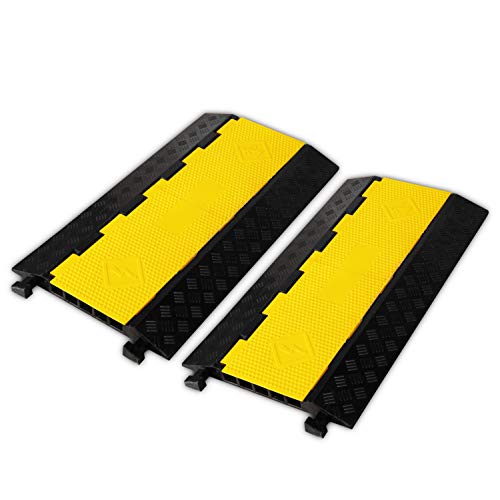🔥 Flash Sale F COME 2 Pack Rubber Cable Ramp Hose Cable Protector Ramp 5 Channel 22000Lbs Load Capacity Traffic Speed Bump Wires Power Lines Extension Cord Cover for Indoor Outdoor Best Deal 🛒 F COME 2 Pack Rubber Cable Ramp Hose Cable Protector Ramp 5 Channel 22000Lbs Load Capacity Traffic Speed Bump Wires Power Lines Extension Cord Cover for Indoor Outdoor