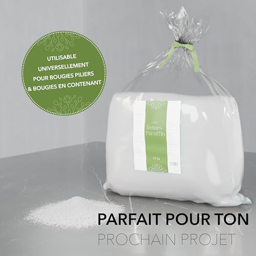 Cire pour fabriquer des bougies BwLights 100% paraffine blanche en granulés de différentes tailles