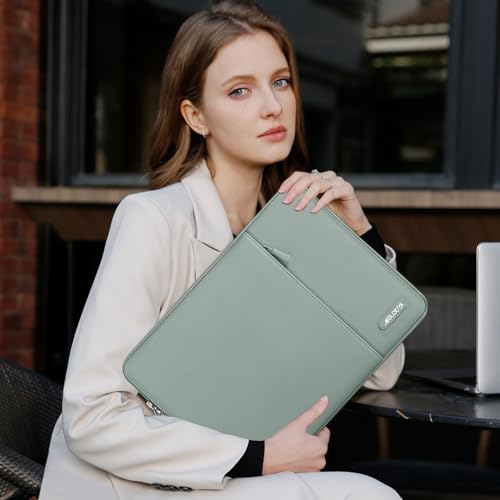 MOSISO Laptop Case 13.3 inch, 13-13.3 inch Laptop Sleeve Compatible with MacBook Air/Pro 13/Pro 14 M5 M4 M3 M2 M1, HP Dell ASUS Lenovo,Polyester Vertical Computer Sleeve Bag with Pocket, Antique Green - Image 7