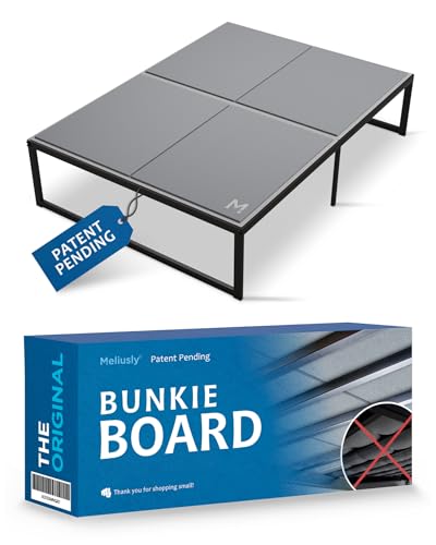 Meliusly Premium 10mm Bunkie Board Full Size (54x75'') Patent Pending Low Profile Bed Board Design - Breathable, Noise Minimizing, Moisture Resistant Bunkieboards, Low Profile Bed Support