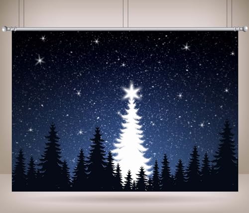 Arrière-plan photo Noël forêt enneigée tissu 3x2.5m - 2