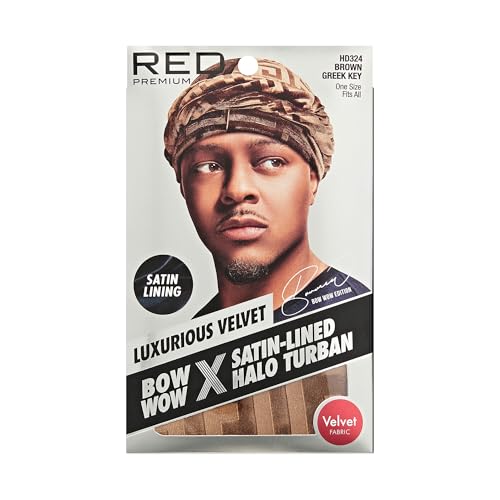 Image of Red by Kiss Bow Wow Premium Satin Mens Turban - Anti Breakage Moisture Retention, Stylish Soft Light Comfort Headwear