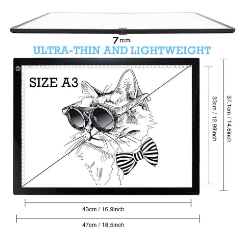 Tablette lumineuse dessin A3 rétroéclairée Type-C intensité ajustable - 5