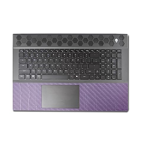 Image of MightySkins Carbon Fiber Skin Compatible with Alienware M18 R1 (2023) Full Wrap Kit - Purple Gator Skin | Protective, Durable Textured Carbon Fiber Finish | Easy to Apply | Made in The USA