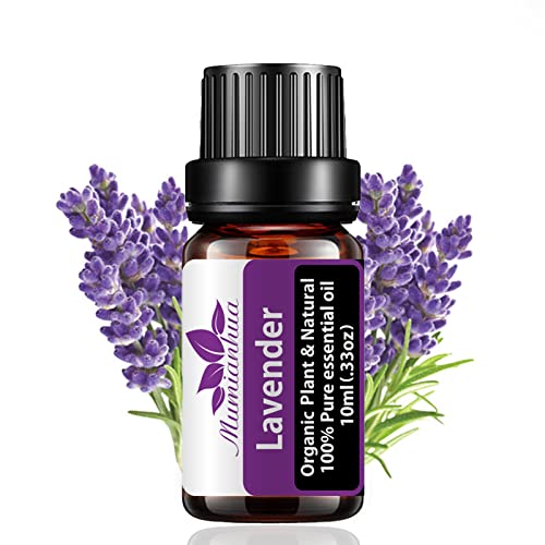 Aceite Esencial Lavanda para Difusor, Aceite de Lavanda 100% Puro Grado Terapéutico Mumianhua 10ml Aceite Aromaterapia de Lavanda para Piel, Cabello, Jabones, Velas Cover