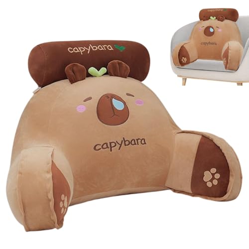 Coussin De Lecture Capybara pour Lit | Coussin De Dossier avec Accoudoirs Et Soutien Dorsal | Coussin Chevet Capybara Rembourré | Coussin Dossier Doux Et...