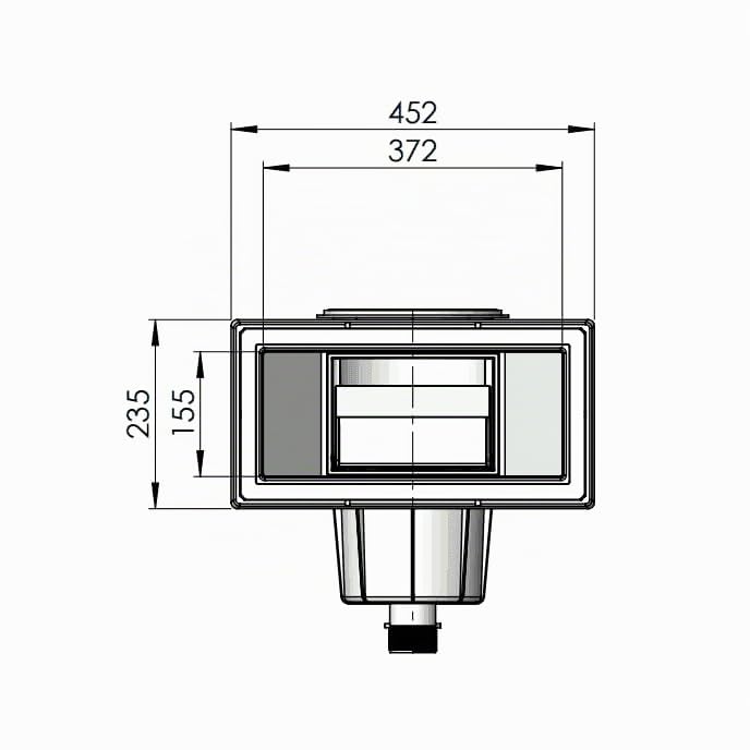 Astralpool Pièce à sceller Piscine - Skimmer 15L Liner/béton - modèle Easyline - Gris Anthracite de