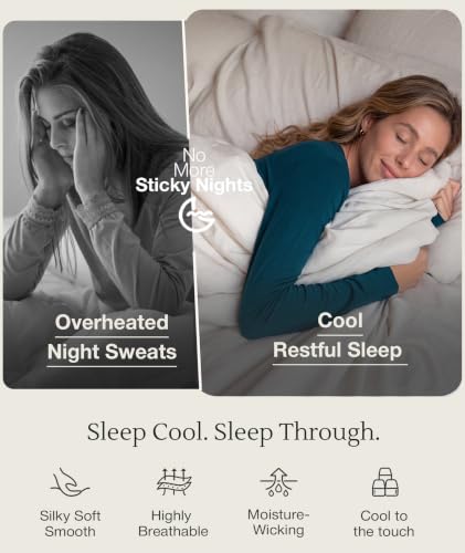 Image of GYS Bamboo Viscose Sleep Sets for Women Long Sleeve Crew Neck Pajama Sets with Pockets