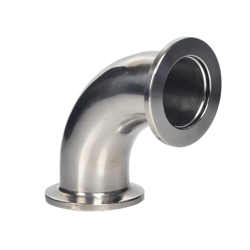 KF16 KF25 KF40 KF50 Vakuum-Ellenbogen-Rohr Tri-Clamp-Flansche Adapterrohr Vakuum-Flanschverschraubung Rohr Edelstahl 304(KF50)