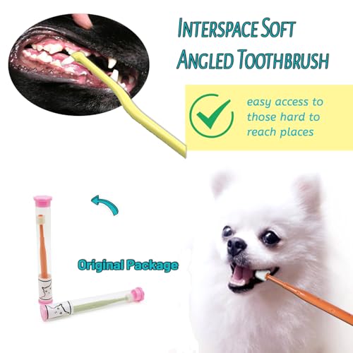 Image of E.M&S.T by Emmeliestella Small Dog & Cat Toothbrush 360 Degree Soft Silicone, Cat Dental Care, Toothbrush Holder, Easy to Handle, Independent Packaging, Extra Suction Cup, Gray & Orange 3PCS
