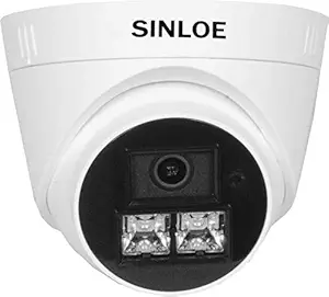 SINLOE 2 MP Color Night Vision Wired Day/Night 24 Hour Full Color Vision 1080p Full HD Indoor Dome CCTV Surveillance Camera Compatible with 2MP and Above DVR, White