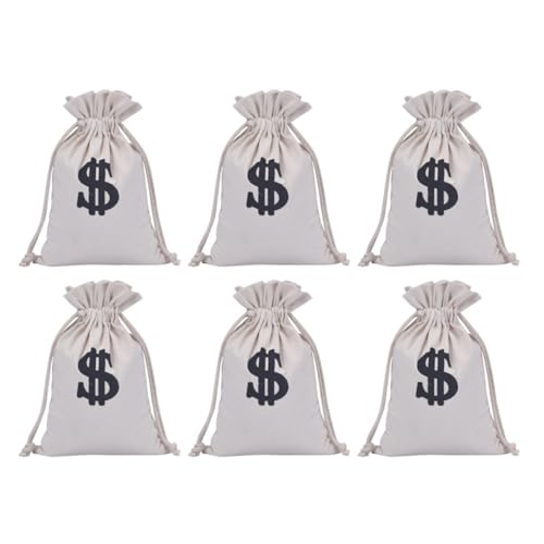 Pochette tissu blanc à cordon anti-poussière lot de 6 grands sacs 30x40 cm pour protéger bijoux