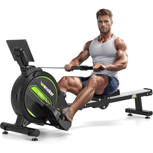 Wenoker - Remo magnético plegable para el hogar, capacidad de peso de 160 kg, silencioso y suave con soporte para tableta LCD y cojín de asiento cómodo Wenoker - Remo magnético plegable para el hogar, capacidad de peso de 160 kg, silencioso y suave con soporte para tableta LCD y cojín de asiento cómodo