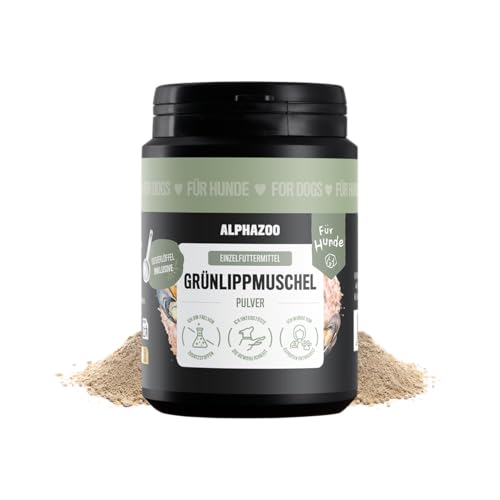 alphazoo Grünlippmuschel Pulver für Hunde Gelenke & Beweglichkeit, 100g