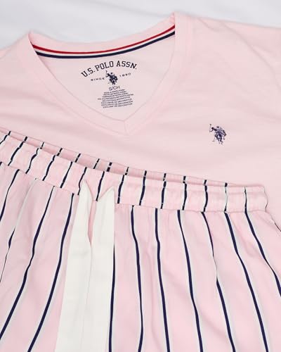 U.S. Polo Assn. Pajama Sets for Women 2 Piece, PJ Sets for Women with Knit Sleep Tee and Woven Pajama Pants with Pockets4