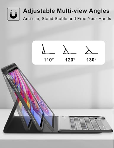 Image of Keyboard Case for Redmi Pad Pro / Xiaomi Poco Pad 12.1 Inch Case with Keypad, Detachable Bluetooth Key Board Cover with Pen Holder for Xiaomi Redmi Pro 12.1 inch 2024 Release, Portable & Functional, Black