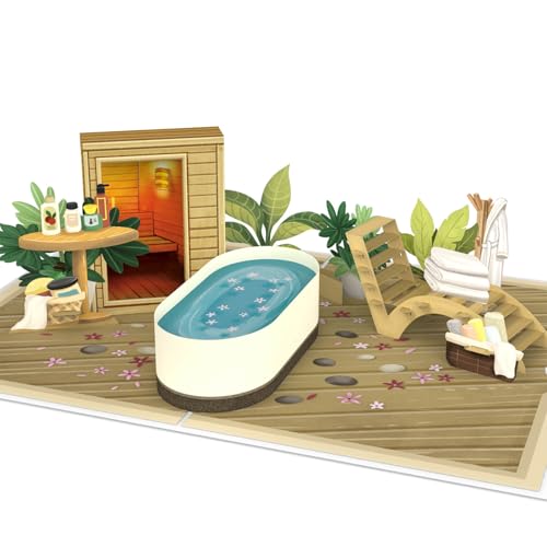 papercrush® Pop-Up Karte Wellness - 3D Gutscheinkarte für Frauen (Freundin, Mama, Schwester) für Saunabesuch & Spa, Wellnessgutschein, Wohlfühlgeschenk zum Geburtstag & Muttertag, Jahrestagsgeschenk