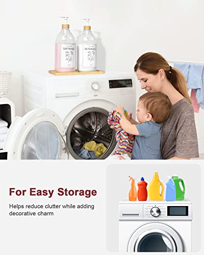 LANLISA Liquid Laundry Dispenser, 67oz Storage Container for Farmhouse Decor, Includes Pumps, Collapsible Funnel, Labels and Bamboo Tray - Image 5