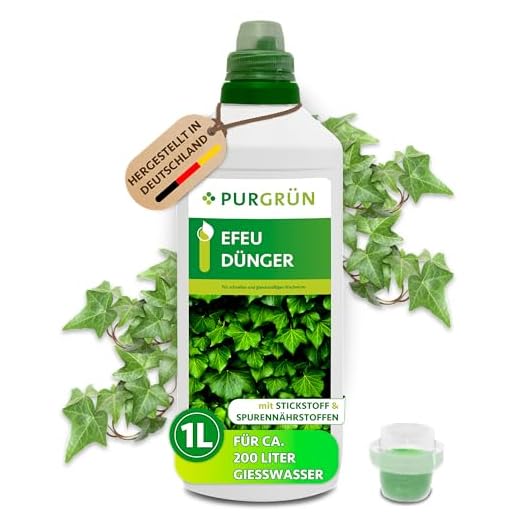Purgrün® Efeu-Dünger 1 Liter – Schnell wirksame mineralische Rezeptur – Premium-Flüssigdünger mit Spurennährstoffen – NPK 10+4+6 – Fördert kräftiges Wachstum – Wirkt innerhalb von wenigen Tagen