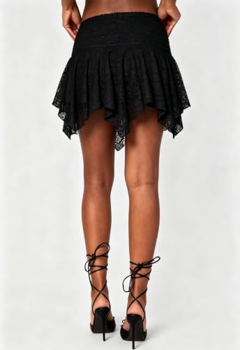 Image of Womens Y2k Ruffle Bloomer Short Lolita Layered Lace Mini Skirt