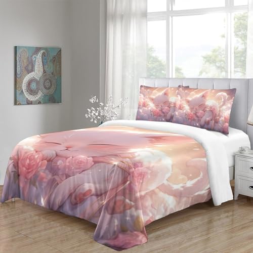 Parure de lit chat mignon en microfibre imprimée 3D King IOFEER - 5