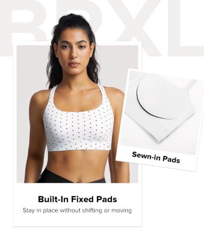 BRXL Sports Bras for Women Strappy Back Sports Bra with Sewn in Padding — view 2