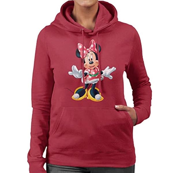Disney Christmas Minnie Mouse Festive Pose Women's Hooded Sweatshirt