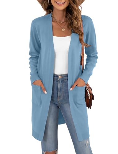 Image of VIISHOW Women's Classic Cardigans Long Sleeve Open Front Casual Knit Cardigan Sweaters Coat Soft Outwear