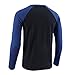 AIRDYNAM Mens T-Shirts V Neck Fashion Casual Cotton Baseball Stylish with Raglan Long Sleeves Navy/Royal Blue M