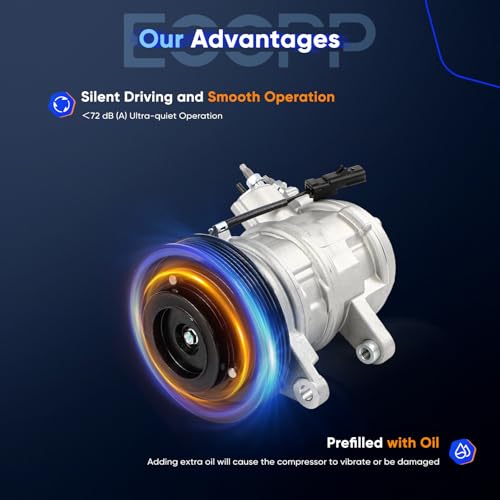 Image of ECCPP AC Compressor 2008-2012 Fit for Dodge Dakota 3.7L | 2008-2010 Fit for Jeep Grand Cherokee 3.7L 4.7L Fast Cooling AC Compressor with Clutch