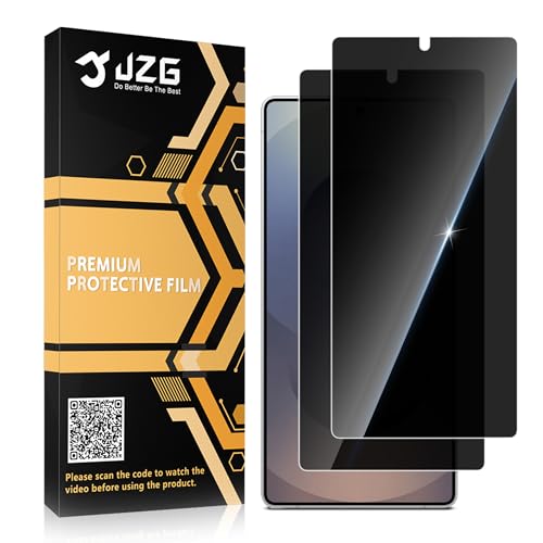 JZG 2 Pack Privacy Screen Protector for Samsung Galaxy S25 Ultra, Anti Spy S25 Ultra Tempered Glass, Fingerprint Unlock Compatible, Bubble Free