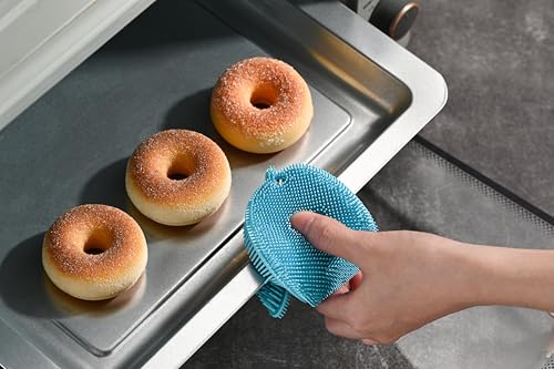 Image of Fox Run Silicone Whale Dish Scrubber, 6 inch Multipurpose Kitchen Cleaning Brush
