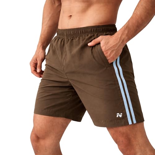 Image of NINQ Men's Sports Shorts with White Side Patti Design | Running Shorts for Men Gym Shorts for Men Workout | Stylish Mens Shorts Casual Wear Sports Shorts.
