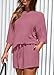 KIRUNDO 2 Piece Sets for Women Summer Lounge Sets Casual Oversized Tshirts Shorts Matching Airport Travel Outfits Postpartum(Pink, X-Large)