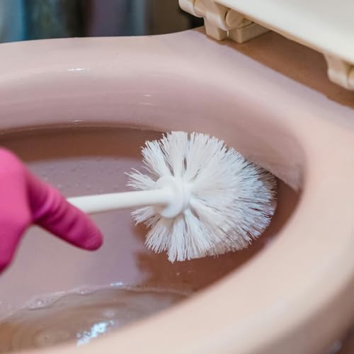 Image of 5 Pcs Toilet Brush Replacement Heads - White Round Ball Cleaning Brush Head Refills for Bathroom Self Locking Universal Screw Part for Home Office Hotel 3.93 x 3.14 in