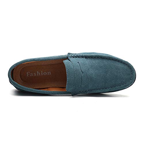 Men's Penny Loafer Suede Slip on Shoes Moc Toe Anti Slip Driving Shoes(Green,10 M US)3