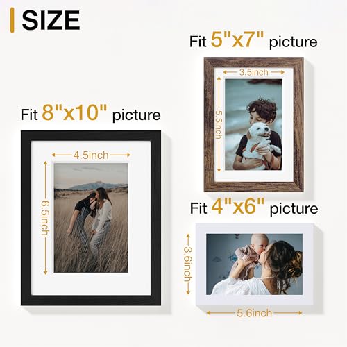 Image of Vittanly 12 Pack Picture Frames Collage Wall Decor for Mounting or Tabletop Display, Gallery Wall Frame Set for Family, Multi Sizes Including 4pcs 8x10, 4pcs 5x7, 4pcs 4x6, Black, Brown and White