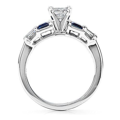 Kobelli Blue Sapphire & Diamond Wedding Rings Set 1 1/4 Carat (ctw) In 14k White Gold2