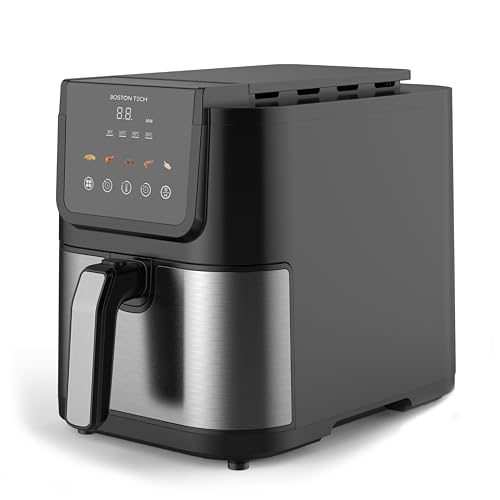 Boston Tech. Freidora De Aire Master Fryer 5l, 1500w, 5 Programas, Pantalla Led, Control Táctil, Temperatura Ajustable, Recubrimiento Cerámico Sin Pfas, 35 Más Espacio, Temporizador 5 L Boston Tech. Freidora De Aire Master Fryer 5l, 1500w, 5 Programas, Pantalla Led, Control Táctil, Temperatura Ajustable, Recubrimiento Cerámico Sin Pfas, 35 Más Espacio, Temporizador 5 L