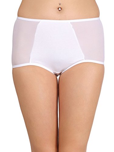 Image of Clovia Women's Cotton High Waist Hipster with Powernet Panels