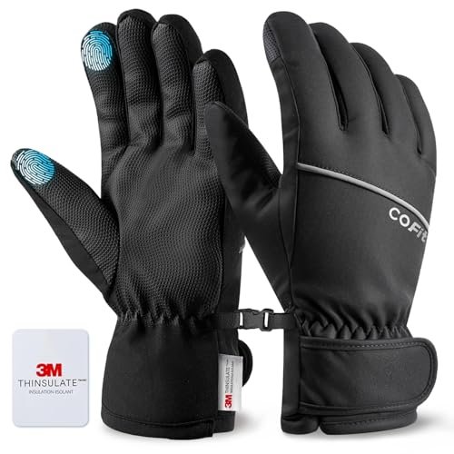 COFIT Guantes de Invierno Térmicos para Hombres y Mujeres - Impermeables y Airtight, Guantes de Esquí con Pantalla Táctil, Rayas Reflectantes para Ciclismo, Correr y Entrenamiento