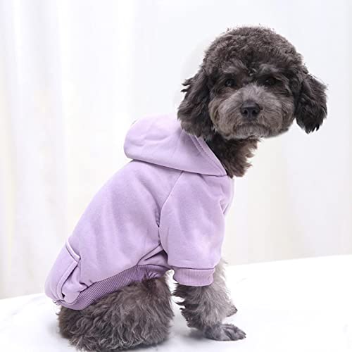 Tonsee Hundepullover kleine Hunde Mittlerer Hund Kapuzenpullis Hundepullover Hoodie Hunde Pullis Welpen Jacke Hunde Klamotten Warmer Wintermantel Haustier Kleidung Fleece Sweater (Lila, XS)