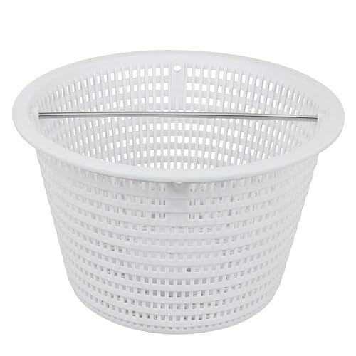 AOQIVIS 8 Replacement Pool Skimmer Basket with Handle for Pentair 08650-0007/08650-0007Z & Sta-Rite U-3 Durable White Basket for Inground Pool Maintenance