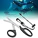 ERYUE Precise Diving Scissors Professional Stainless Steel Fishing Net Shear for Underwater Escape Rope Diving Shear Applicable for Scuba DiversMaterial:Stainless Steel