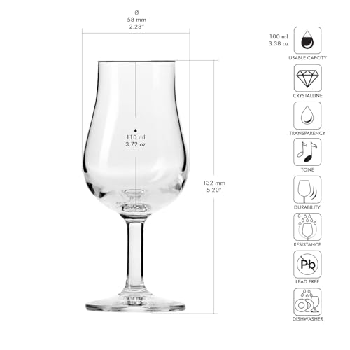 Foto von Krosno Whisky Verkostungs-gläser | Set von 6 | 110 ML | Pure Kollektion | Perfekt für zu Hause, Restaurants und Partys | Spülmaschinenfest | Bleifreies Kristallglas