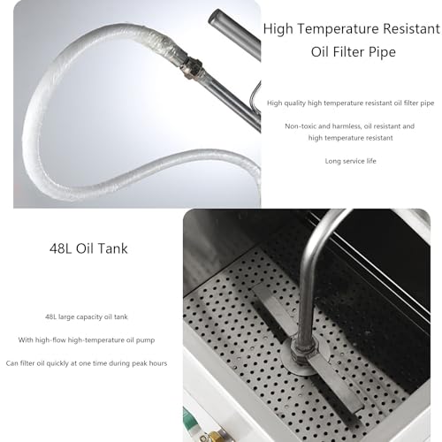 GESAIDES Fritteusen-Filtermaschine, 65 l, Mobiler Fritteusen-Ölfilterwagen mit 30 l/min Ölfiltrationsgeschwindigkeit, Kommerzielles Ölfiltersystem für Restaurants und Supermärkte – Bild 7