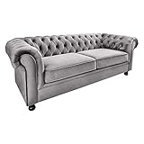 sofa samt grün elegantes 3-Sitzer Sofa im Chesterfield-Design mit Samt-Bezug