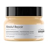 L'Oréal Professionnel Paris Maschera professionale per capelli secchi e danneggiati Absolut Repair Serie Expert, Formula ristrutturante, 250 ml