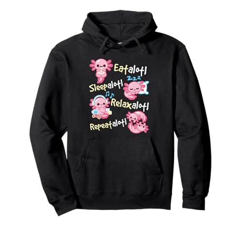Lindo Eat Sleep Relax Repeat Axolotl Funny Kawaii Axolotl Sudadera con Capucha